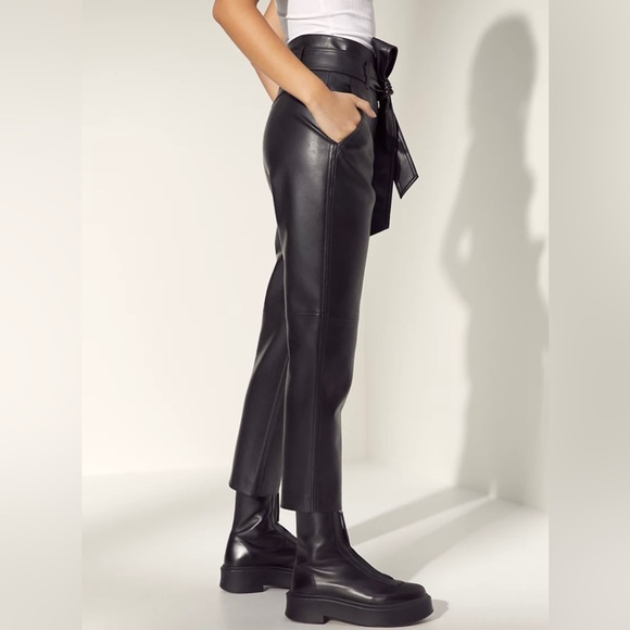 Babaton Black Faux Leather Pants - Picture 2 of 10